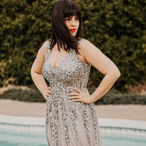 COPY - Hand Embellished Silver Dress